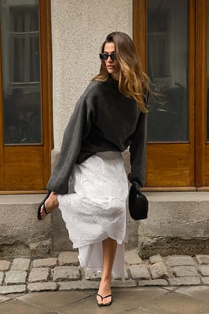 Offwhite Jupe longue fluide