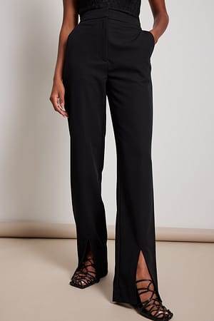Black Pantalon fendu devant