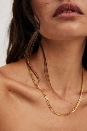 Gold Collier chaîne plaqué or recyclé