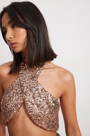 Bronze Haut dos nu avec sequins