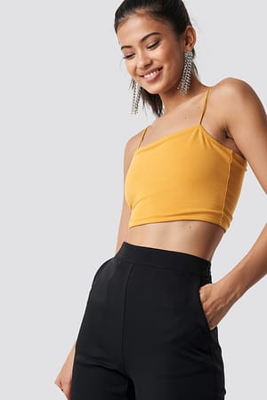 Yellow Cropped Straight Singlet