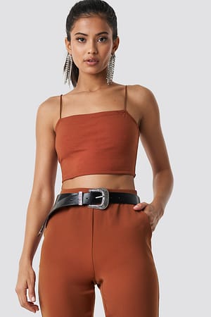 Rust Cropped Straight Singlet