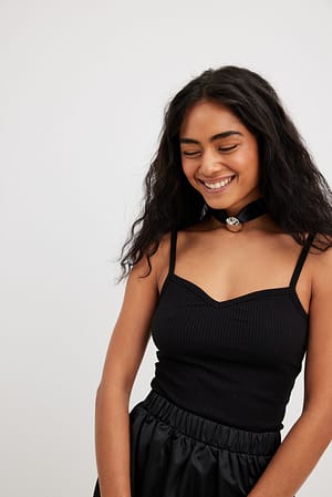 Black Débardeur à décolleté cœur