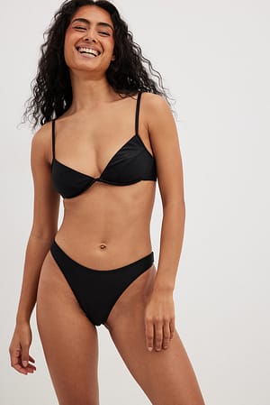 Black High Cut Bikini Brief