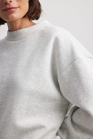 Grey Melange Sweatshirt à col montant