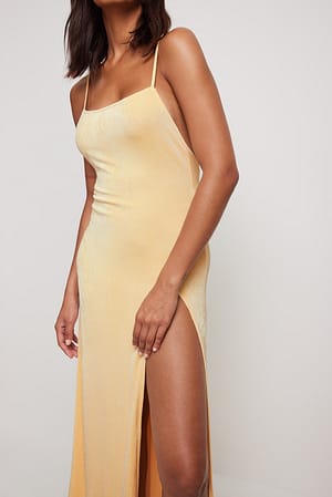 Apricot Maxi robe à fente haute