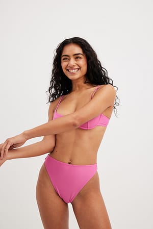 Pink Culotte de bikini taille haute