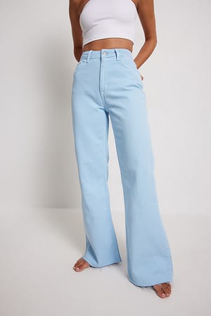 Light Blue Jean bootcut taille haute