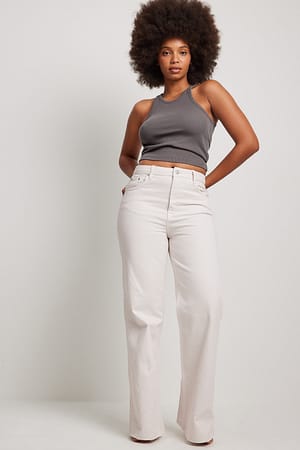 Offwhite Jean bootcut taille haute