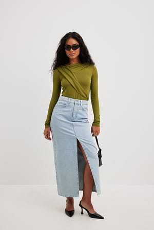 Hoodie Detail Long Sleeve Top Outfit