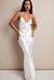 Robe longue croisée dans le dos en jacquard de satin