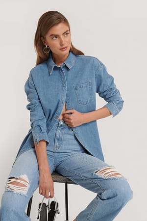 Blue Kim Feenstra x NA-KD Chemise En Jean