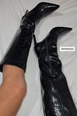 Black Bottes pointues à tige ample