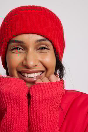 Red Bonnet tricoté