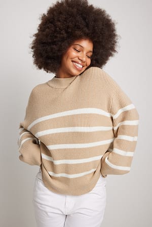 Beige/White Pull maille