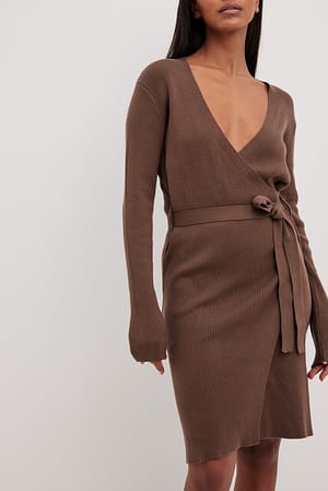 Brown Robe mini portefeuille à ceinture
