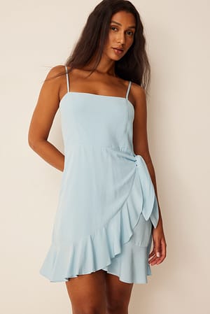 Light Blue Robe mini nouée