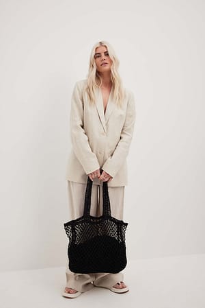 Black Sac de plage avec nœud