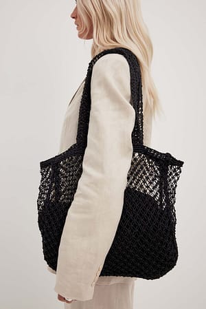 Black Sac de plage avec nœud