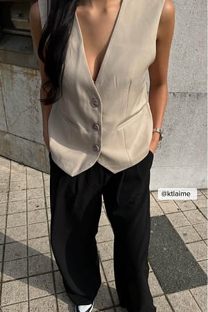 Beige Gilet ajusté