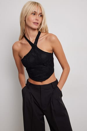 Black Haut dos nu en dentelle