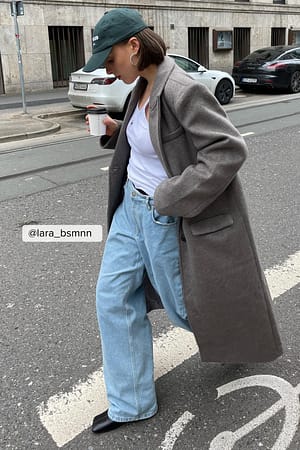 Light Blue Jean décontracté long