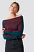 Color Block Off Shoulder Sweater
