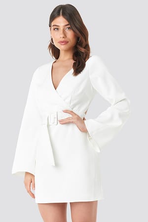 White Linn Ahlborg x NA-KD Open Back Mini Dress