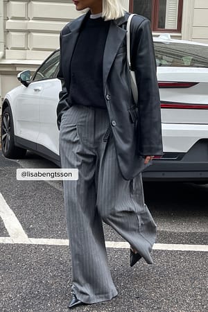 Black Blazer surdimensionné en faux cuir