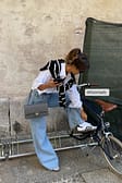 Light Blue Jean large rigide doux