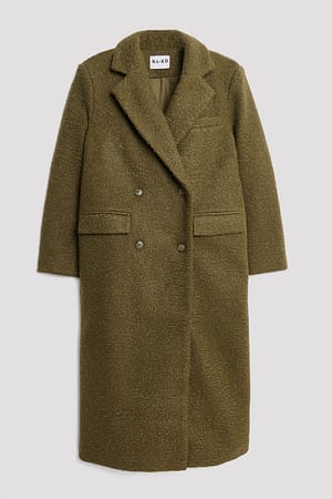 Khaki Manteau long coupe droite
