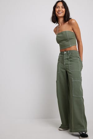Green Jean cargo ample