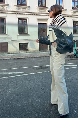 Beige Pantalons cargo lâche