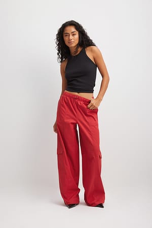Red Pantalon cargo ample