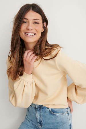 Beige Pull manches ballon