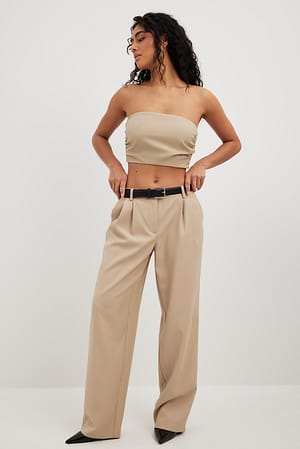 Sand Pantalon de costume taille basse à plis