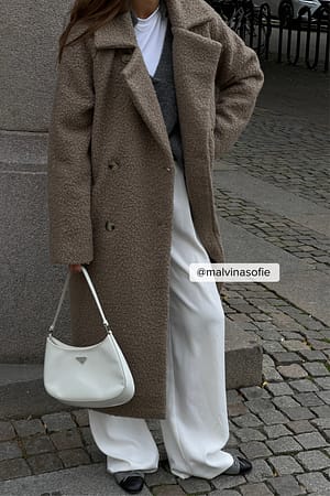 Beige Manteau ceinturé