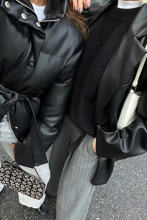 Black Veste faux cuir rembourrée
