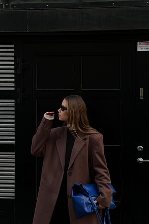 Brown Manteau coupe droite