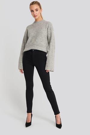 Black MANGO Gum Trousers