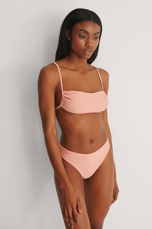Pink Bas de bikini à taille haute recyclé
