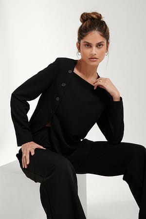 Black Mathilde Gøhler x NA-KD Blazer Asymétrique Fendu