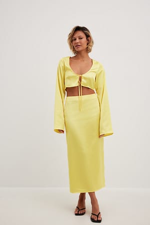 Yellow Jupe longue en satin