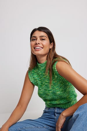 Green Mix Gilet en maille mélangée