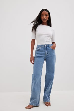 Blue Jean avec taille mi-haute