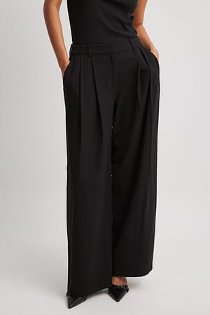 Black Pantalon de costume taille mi-haute