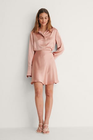 Pink NA-KD Trend Jupe courte en satin