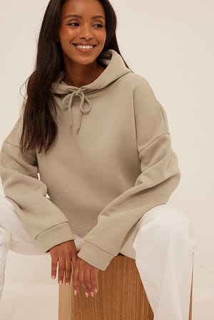 Taupe Hoodie court basique
