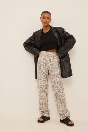 Print Tall jean coupe droite