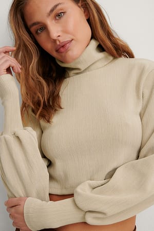 Beige Melange NA-KD Haut court recyclé
